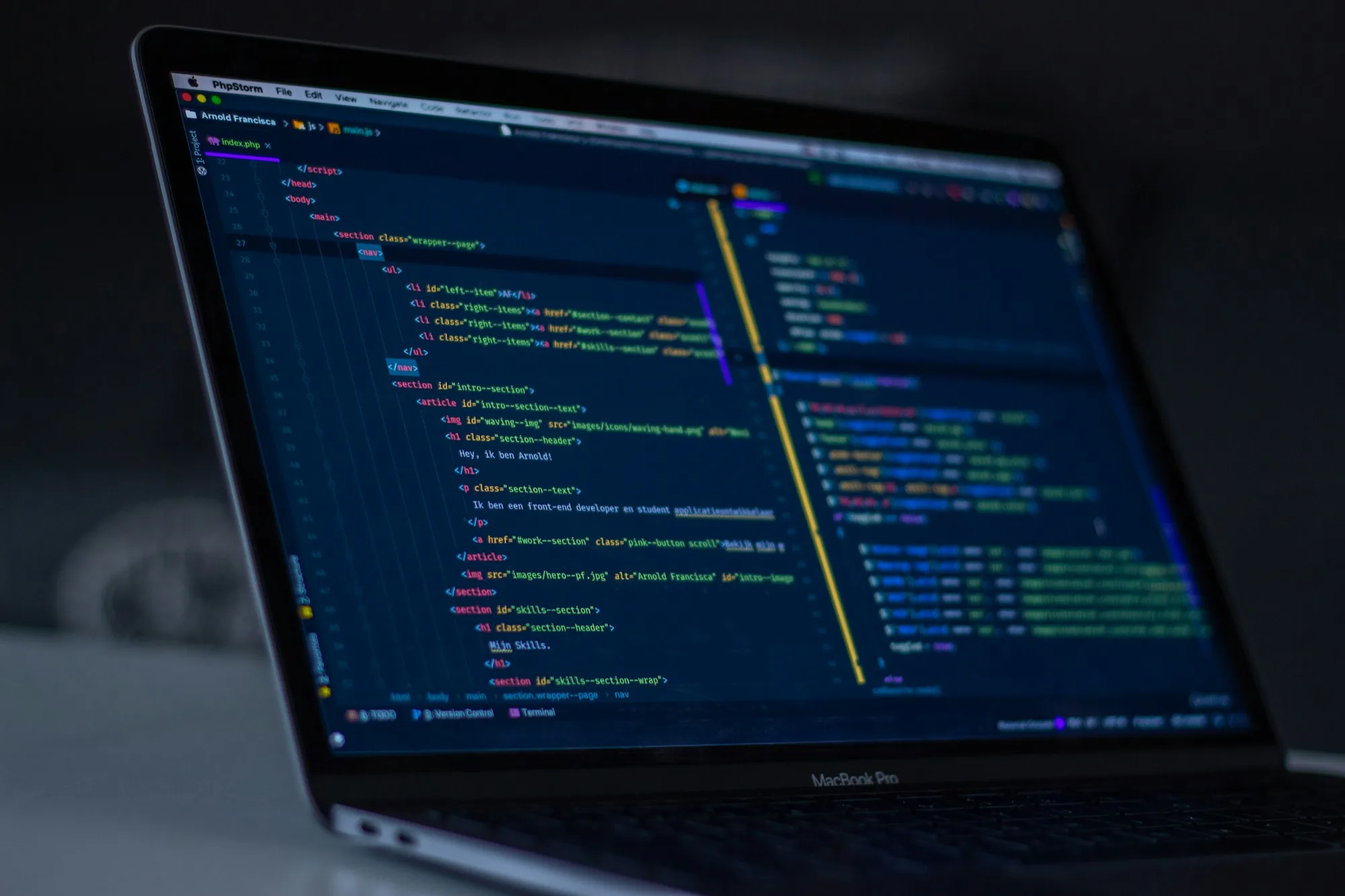 Code displayed on a computer screen