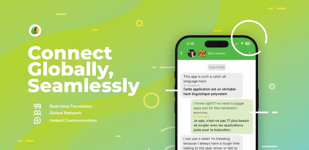 Anylingo mobile messaging application interface