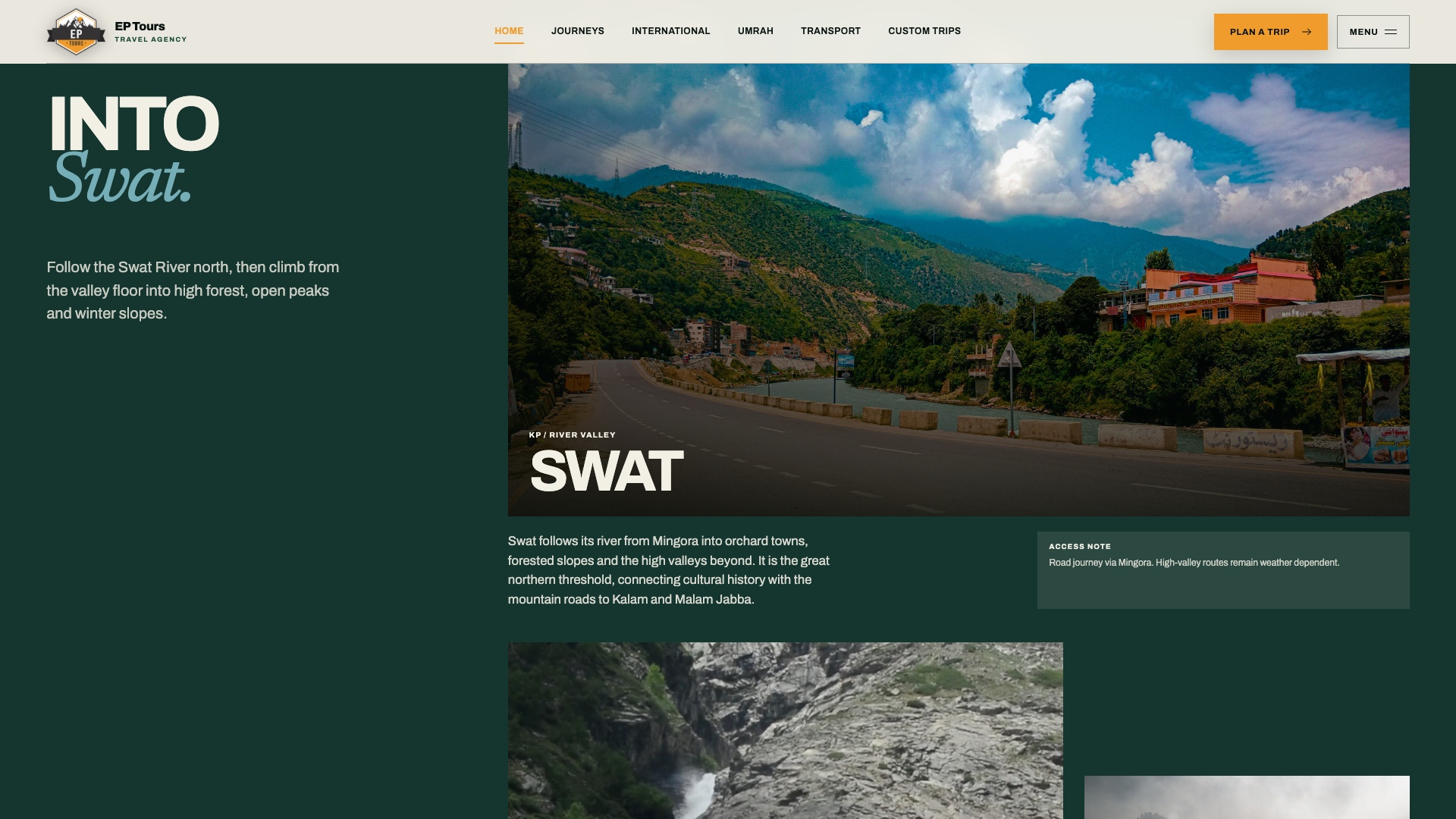 The Swat section introduces its valleys and mountain routes.