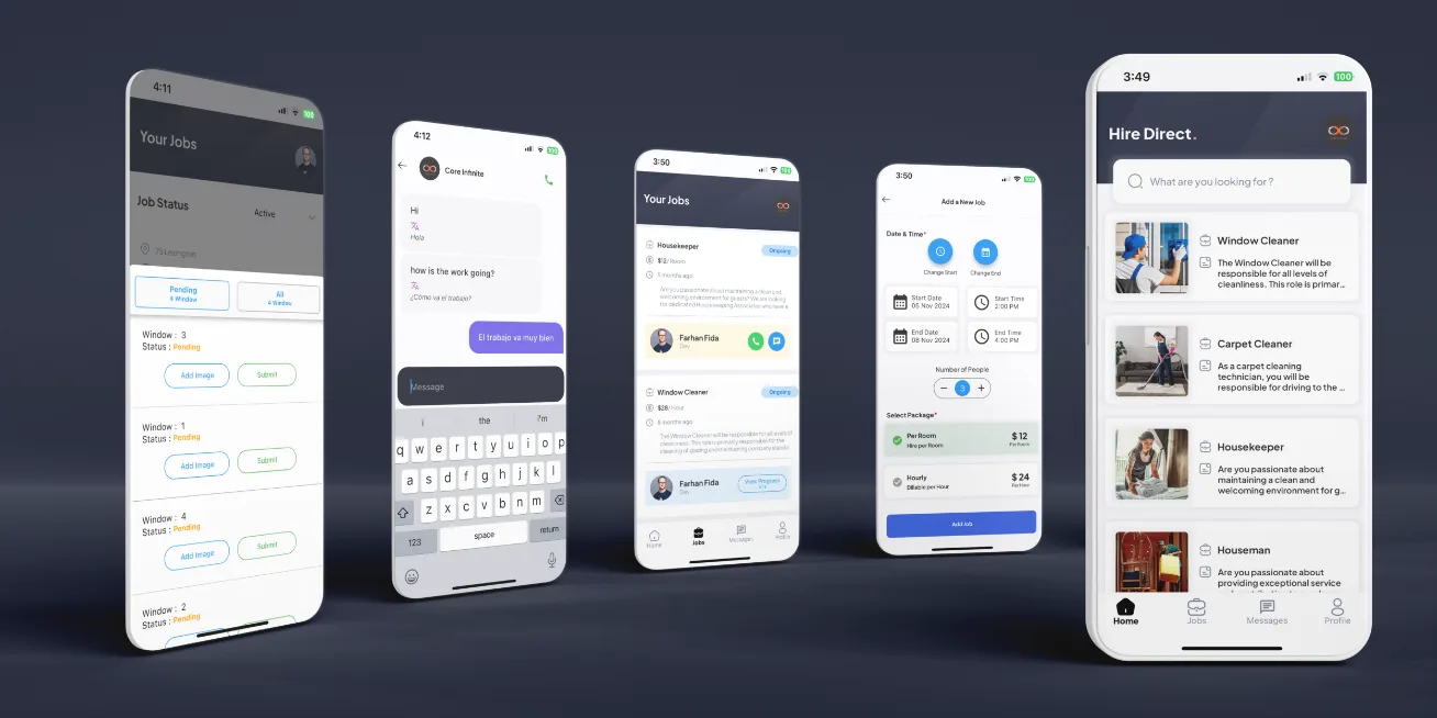 Hire Direct App project view 2