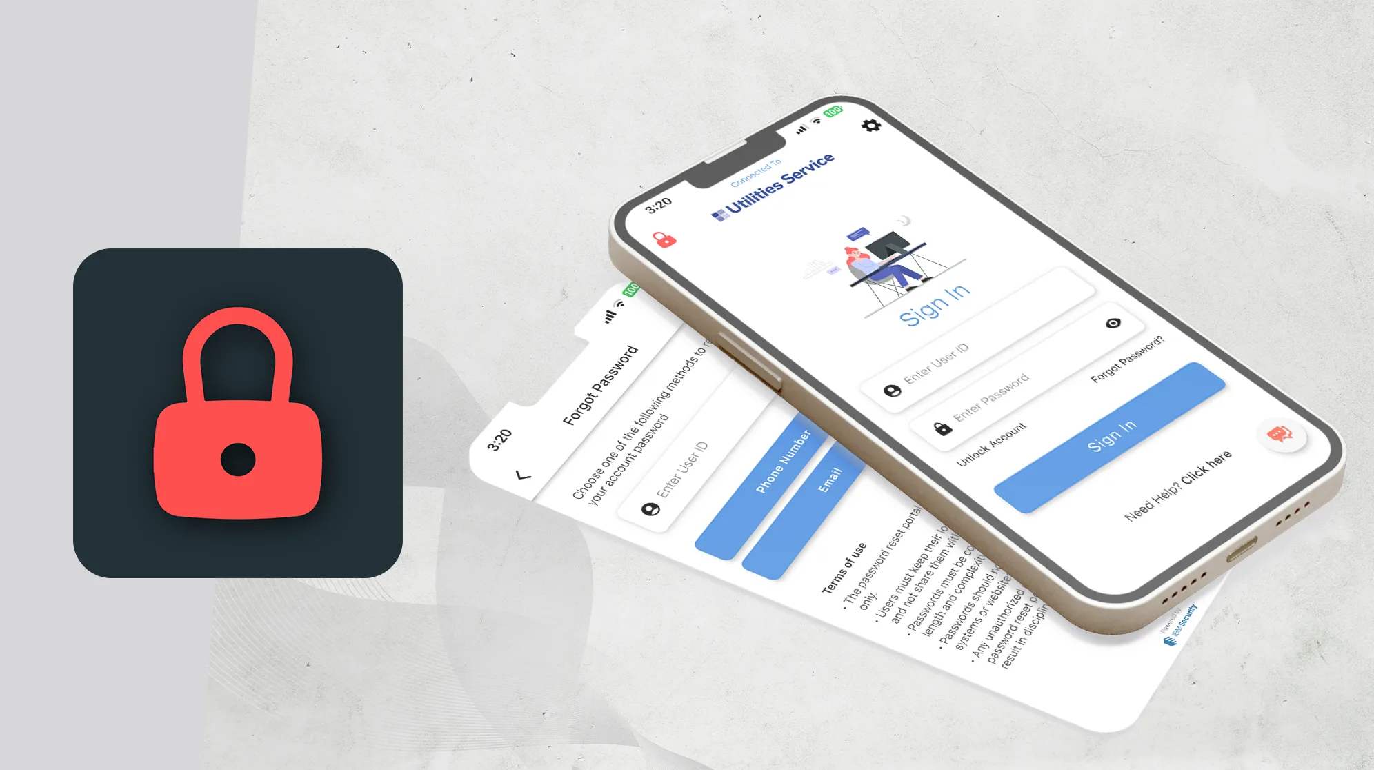 MYID mobile application interface presentation