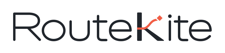 RouteKite email header wordmark on a white card