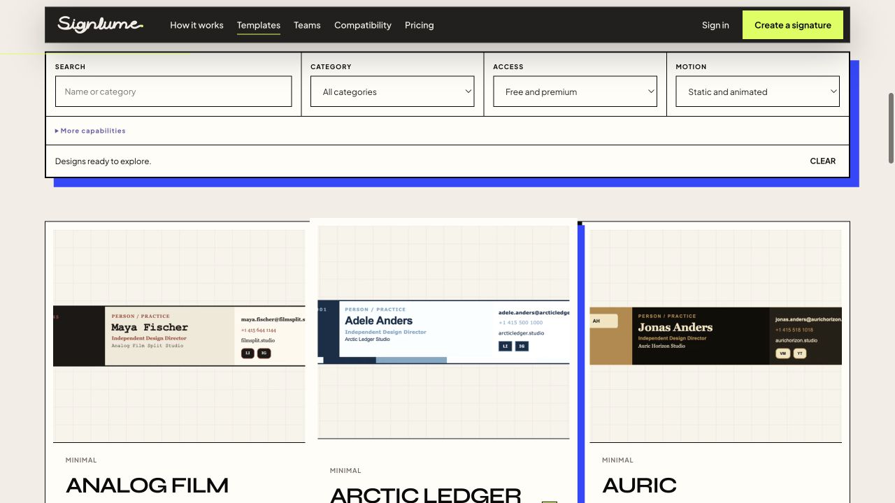 Signlume: Email Signature Platform project screen 3
