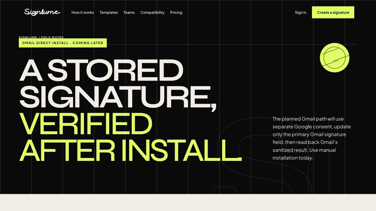 Signlume: Email Signature Platform project screen 7
