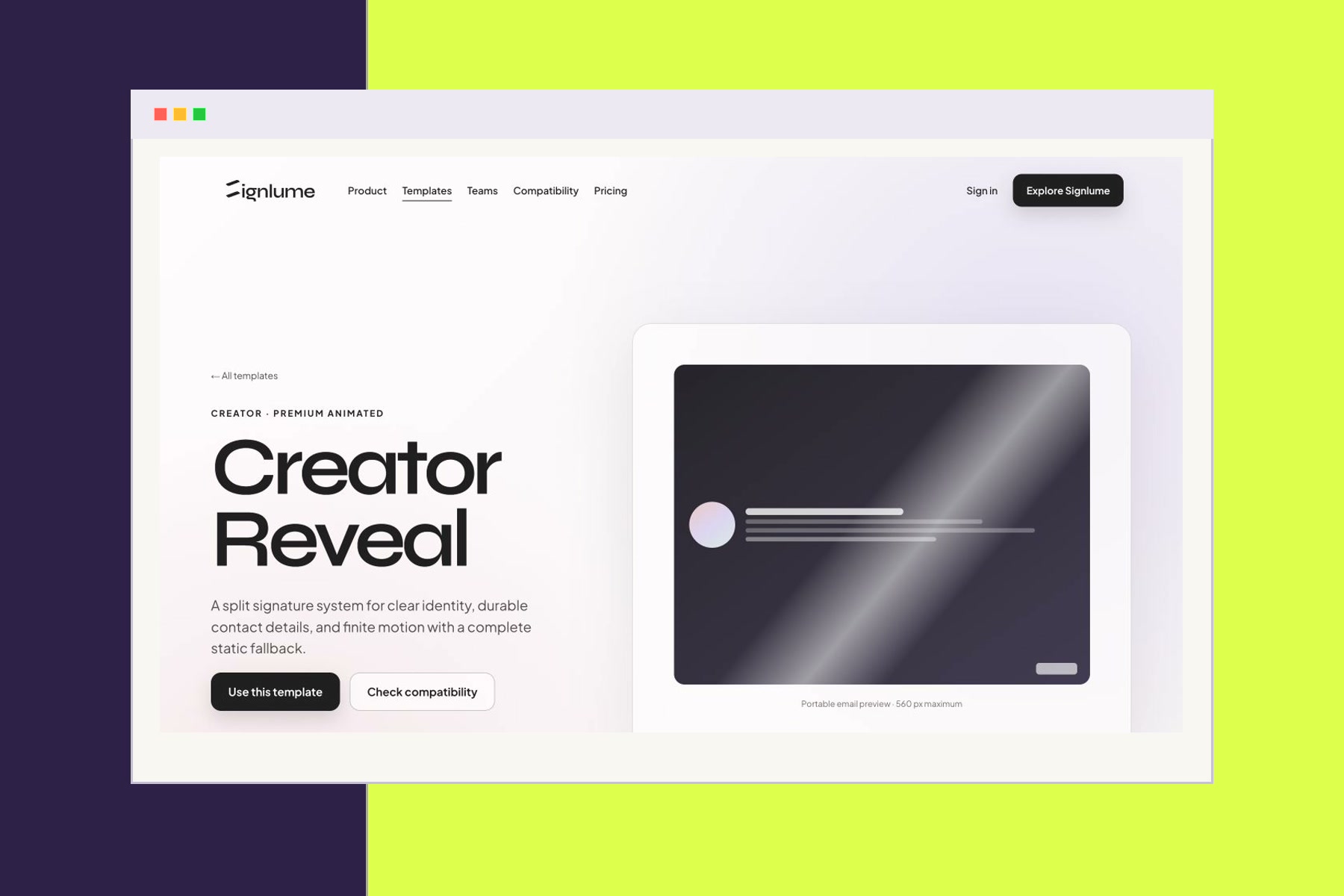 Signlume: Email Signature Platform project view 3